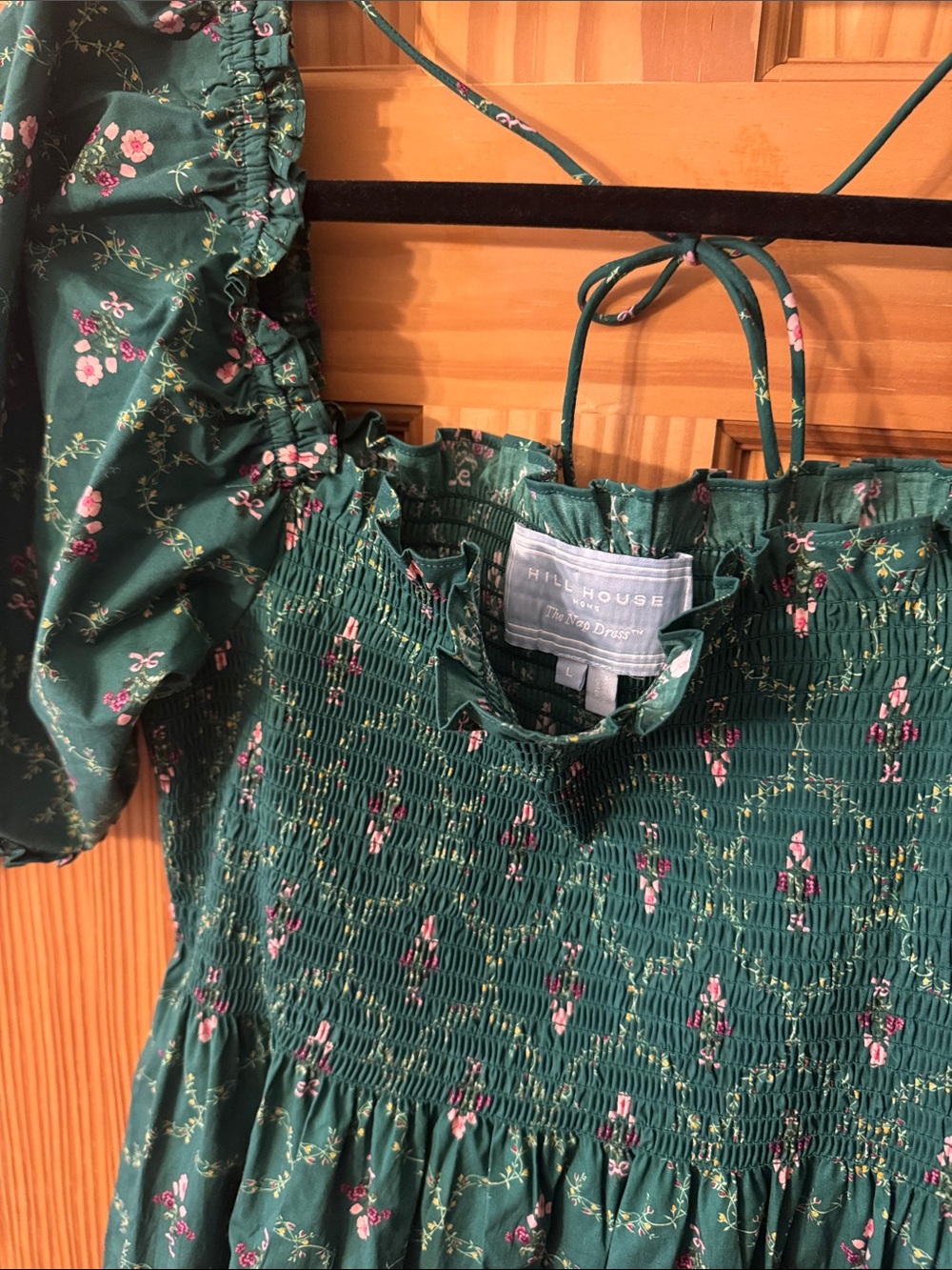 Hill House Green Floral Smocked Tunic Dress